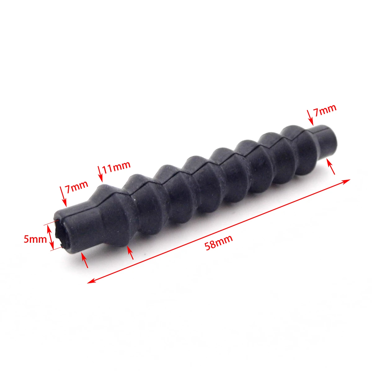 5PCS L58mm ID4mm Flexible Rubber Bellows Push Rod Boots Radio Box Seal for RC Model Boat Car Waterproof