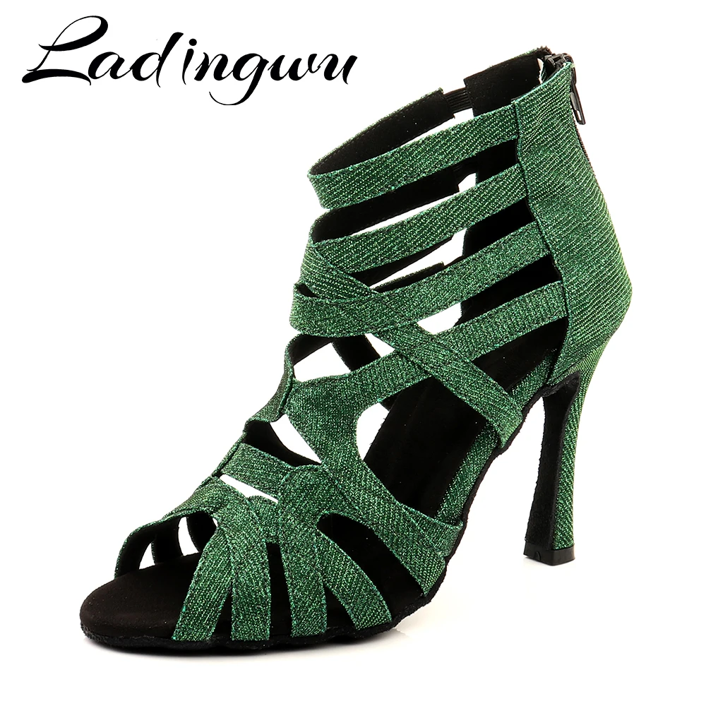 Ladingwu-sapatos de baile de tango, mulheres, 3 cores, para salto alto, 6-10cm, salsa, dança de salão