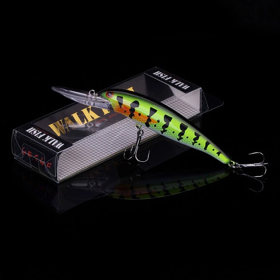 WALK FISH Hot Wobbler Fishing Lure 115mm 11.6g Plastic Minnow Bass Pike Artificial Hard Bait Fishing Tackle Pesca Diving 3-4M