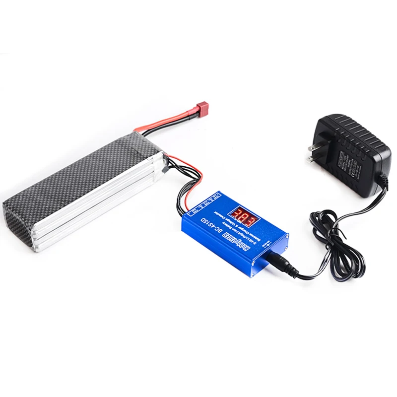 BC-4S15D 2-4S Lipo Battery Charger High-Precision Balance Charging with Voltage Display Metal Aluminum Shell for Airplane model