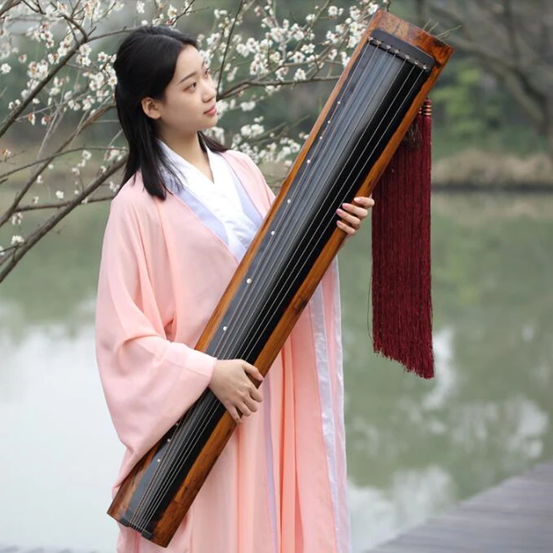 

Chinese Guqin New style KuMu LongYin Old fir Wood 100% Handmade Professional High Level Guqin 7 strings Zither