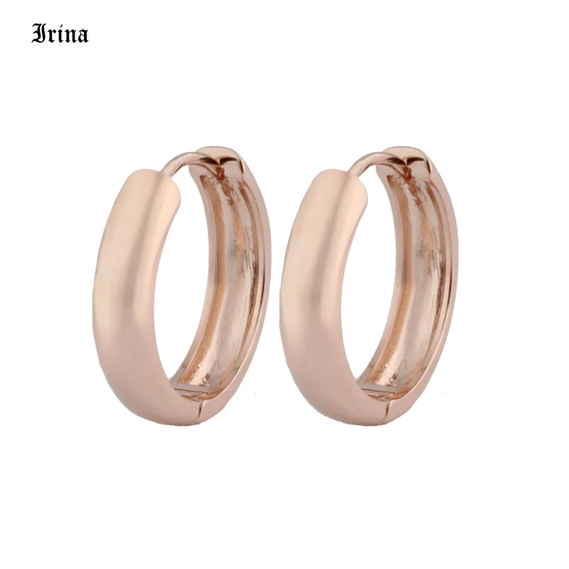 585 Rose Gold Color Hoops Earrings Round Copper Statement Earrings For Women Trendy Earings fashion jewelry Gift