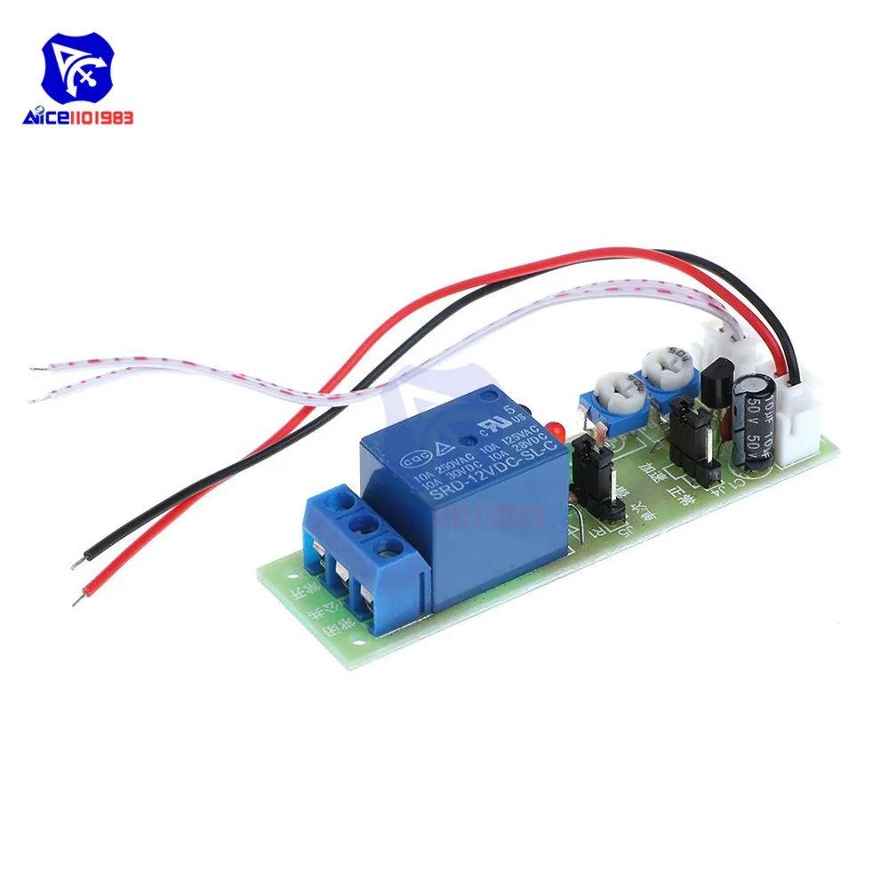 diymore JK11 Adjustable Cycle Timer Delay On/Off Switch Relay Module DC 5V 12V 24V Timer Relay Module 0 -15m / 0-60m with Cable