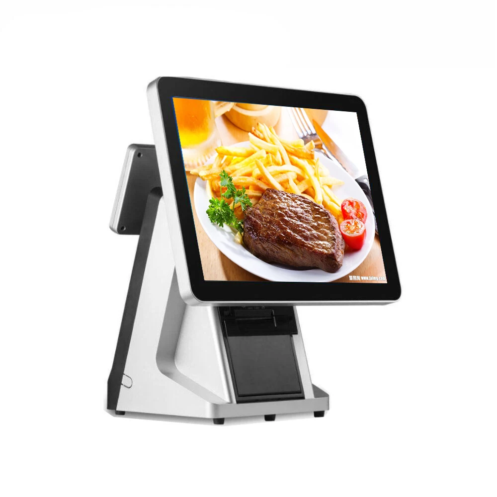 

PC 15 inch capacitive touch screen pos terminal with VFD 58mm printer retail supermarket pos system cash register