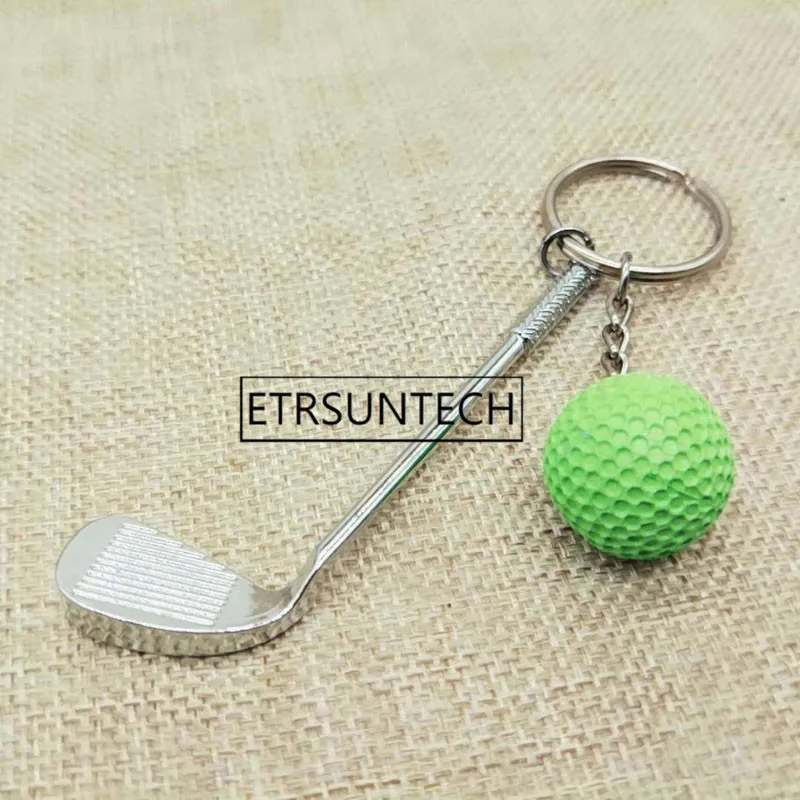 200pcs Mini Keychain Key Ring Golf Racket Ball Pendant Sports Clubs Lovers Birthday Christmas Party Favor Gift