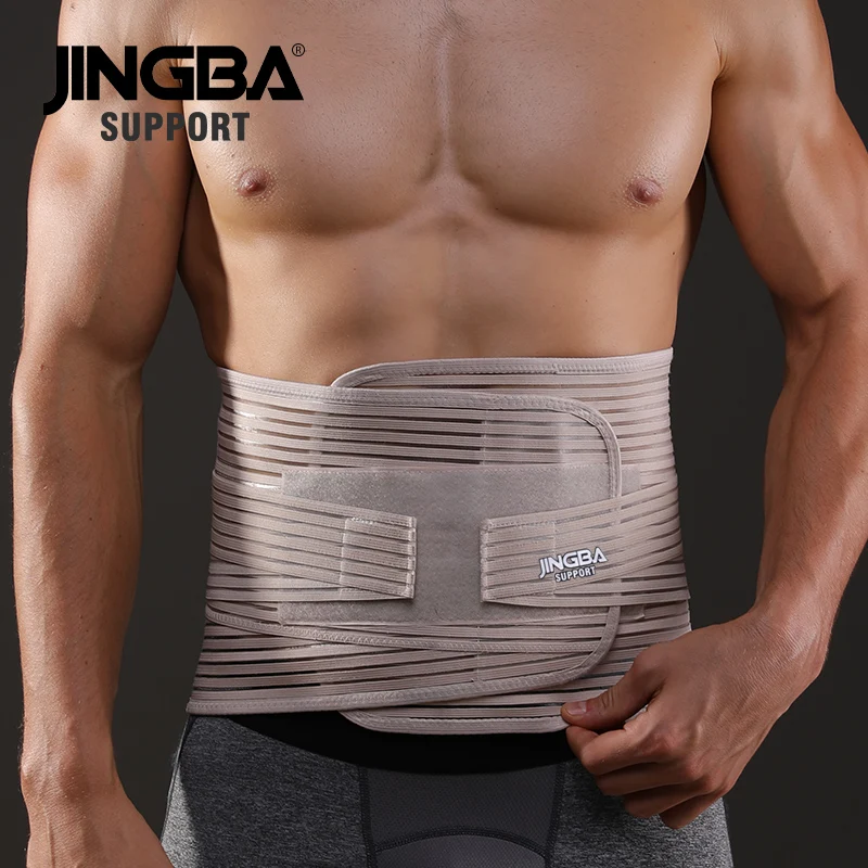 JINGBA-corsé de cuerpo para hombre, cinturón de entrenamiento, soporte para espalda, cintura y columna vertebral, protección para trabajos de fitness