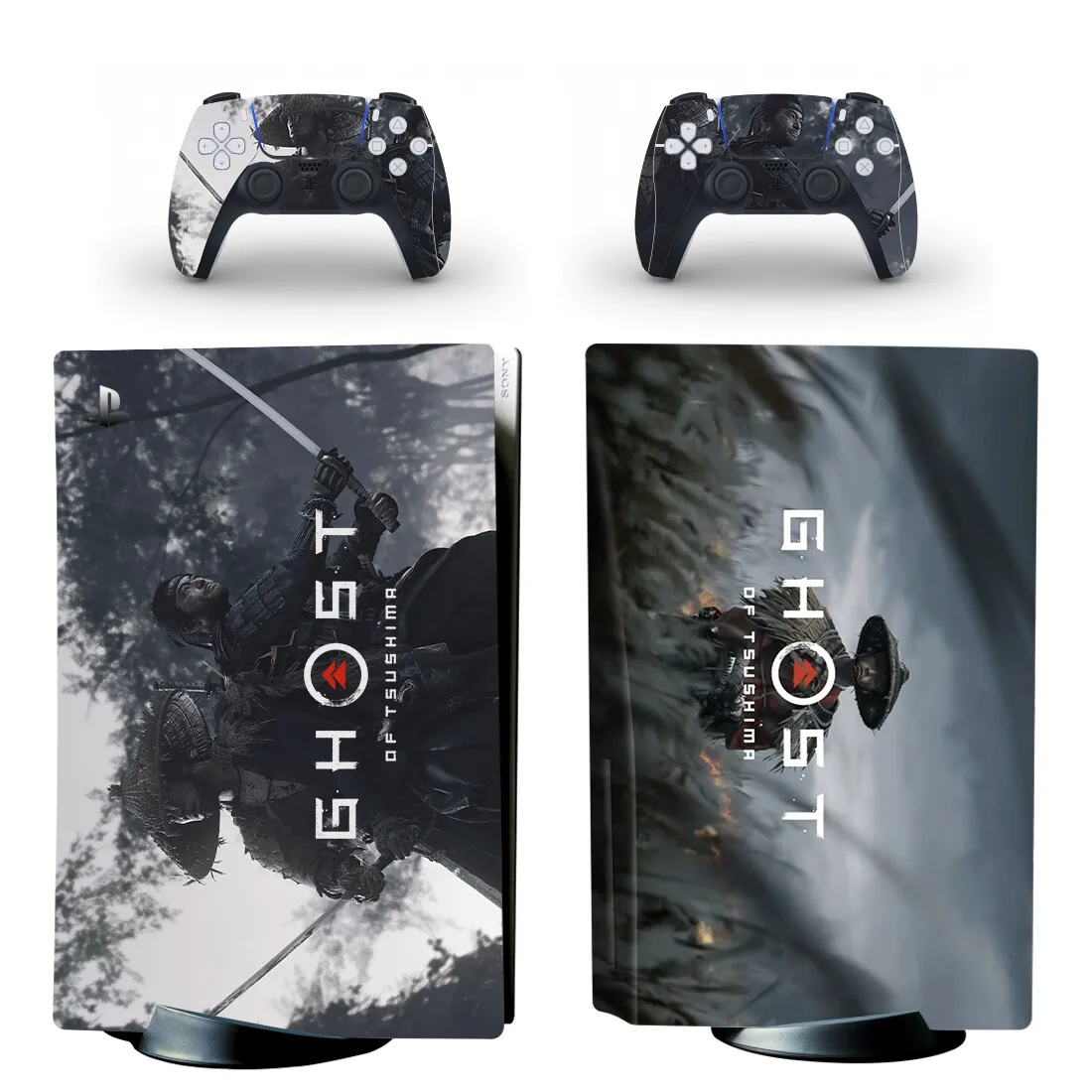 Hồn Ma Của Tsushima PS5 Chuẩn Đĩa Da Miếng Dán Decal Dành Cho PlayStation 5 Tay Cầm & Điều Khiển PS5 Đĩa Miếng Dán Da vincy