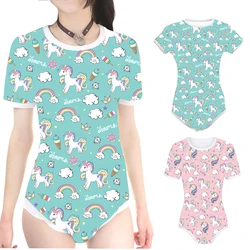 Pañal de bebé adulto amante (ABDL) Snap Crotch Little Unicorn Onesie Romper