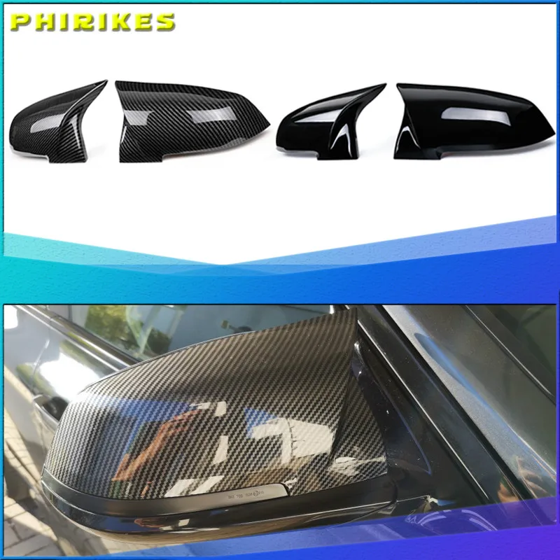 

2 pieces Rearview Mirror Cover Cap Carbon Black for BMW Series 1 2 3 4 X M 220i 328i 420i F20 F21 F22 F23 F30 F32 F33 F36 X1