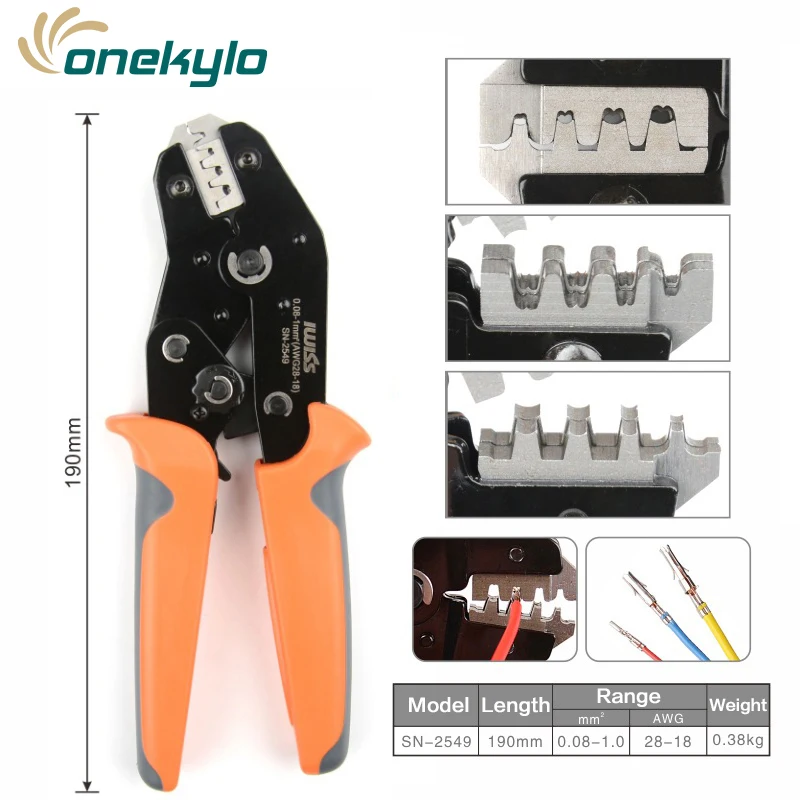 SN-2549=SN-28B+SN-01BM IWISS Crimping Tools fo0.08-1.0 mm² XH2.54/Dupont 2.54/2.8/3.0/3.96/4.8/KF2510/JST Terminal