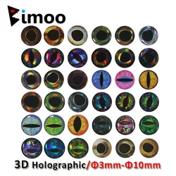 Bimoo 183/69pcs New Holographic 3D 4D Epoxy Fish Eyes for Fly Tying Streamers Fishing Lures Wood Plastic Lure Making 3mm -10mm