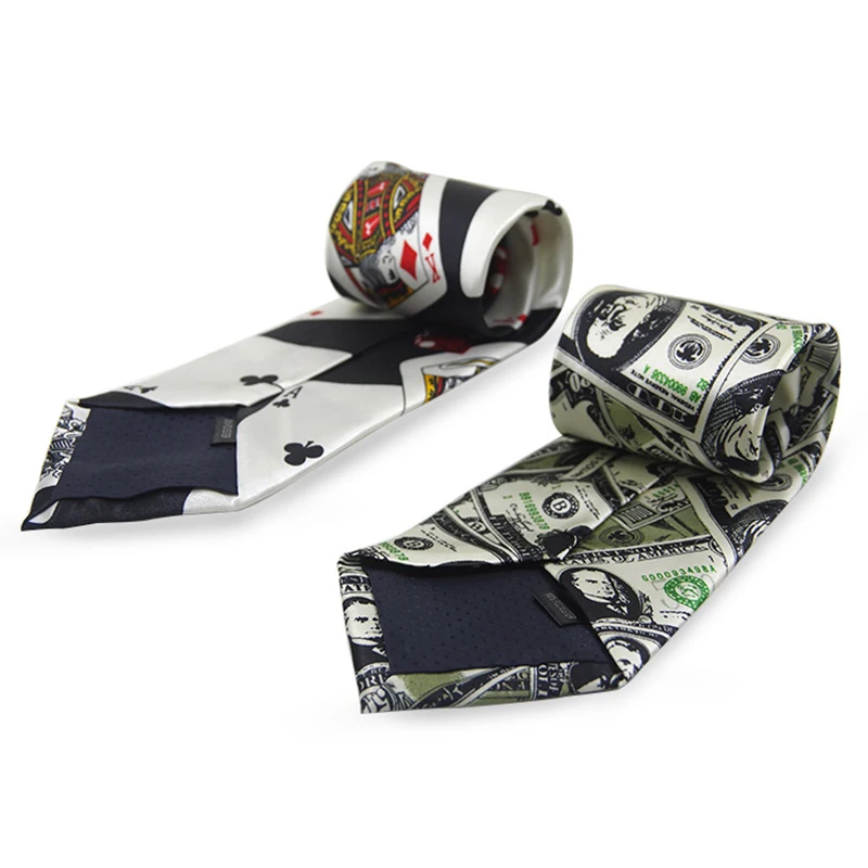 Magician'S Tie ( Card And Dollar ) Magic Tricks Neck Tie Magic Trick Clown Joke Gag Men Magician Clothes Accessories