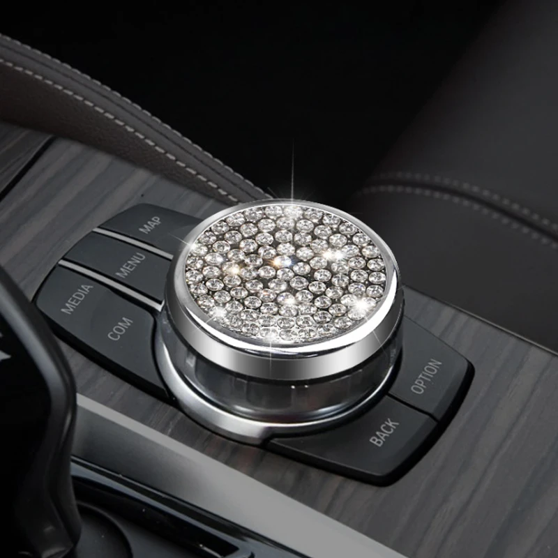 Car Interior Crystal Multimedia Buttons Cover Accessories For BMW 5 Series E34 E39 E60/E61 F10 528 530li Auto Accessories sticke