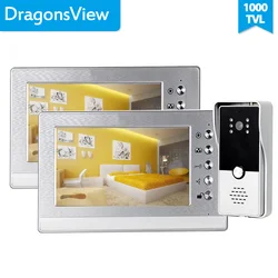 Dragonsview-sistema de intercomunicación de vídeo para el hogar, timbre de puerta con cámara, sistema múltiple de monitoreo de desbloqueo, 7