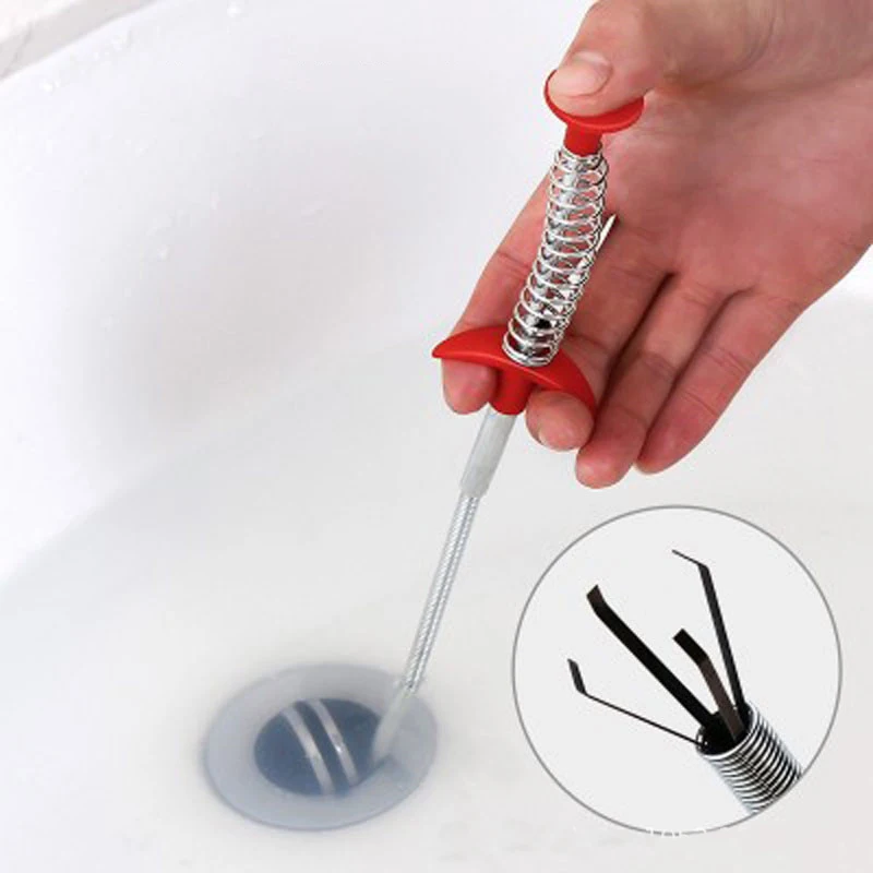 

3m Sewer Dredging Artifact Pipe Cleaner Four-claw Extractor Cleaning Floor Drain Hair Grab Hook Kitchen Foreign Object Gripper