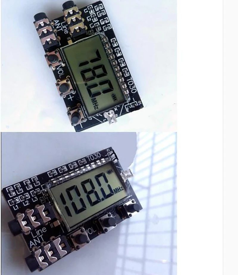 DC 3V-12V Stereo FM transmitter module 76M-108Mhz FM transmitter board wireless audio transmission Digital LCD display antenna