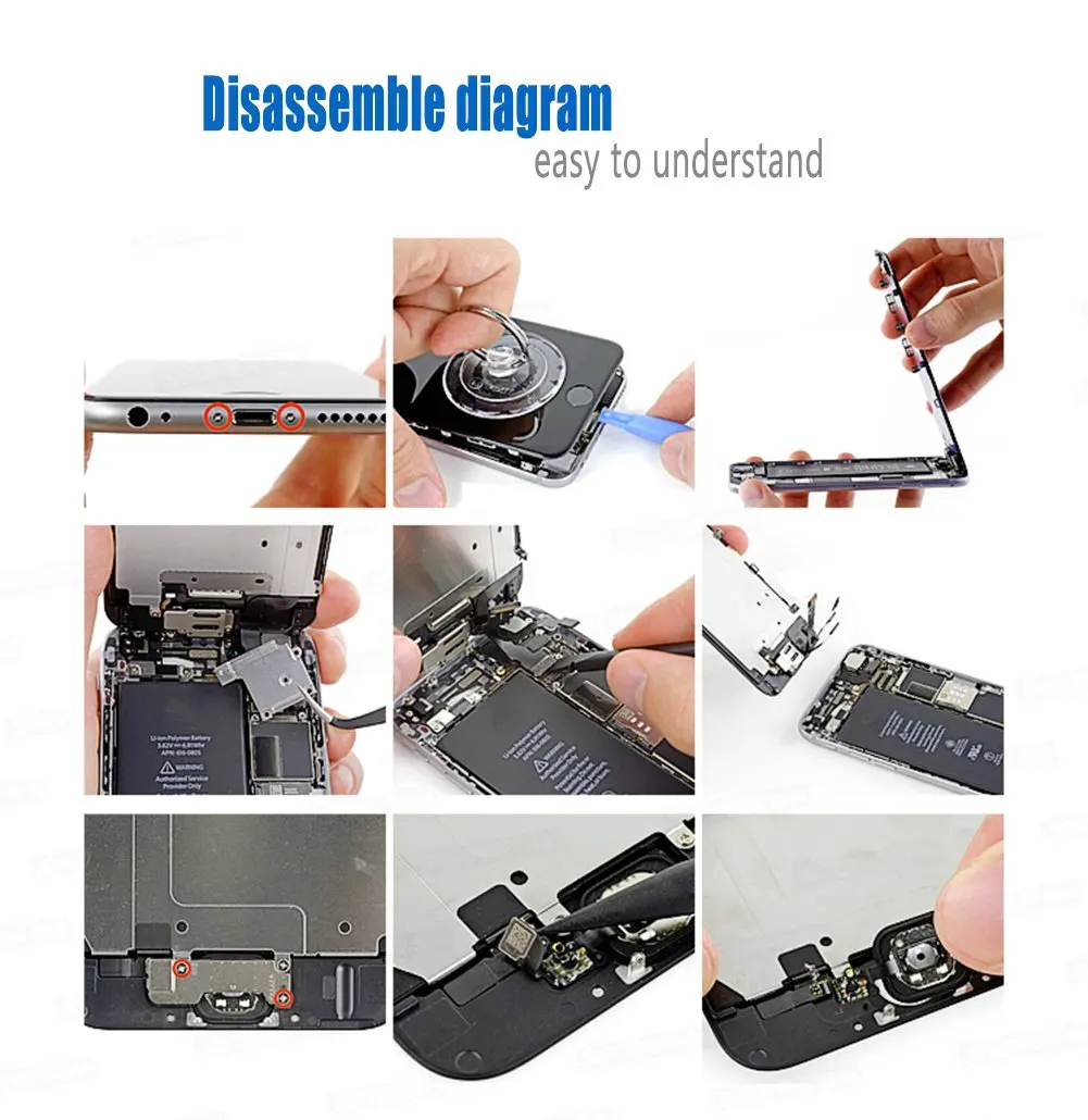 Home Button With Flex Cable For iPhone 6 6P 6s Plus NO Touch id With Rubber Ring Replacement