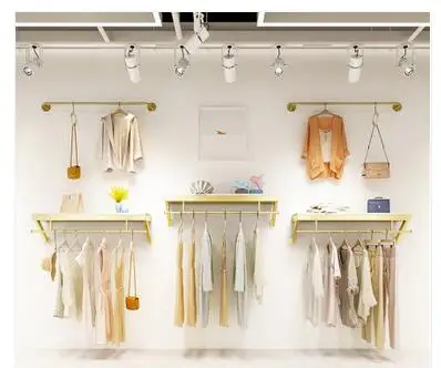 

Clothing store wall display rack simple wall hanging women's clothing store hanger display shelf children's clothing hanger