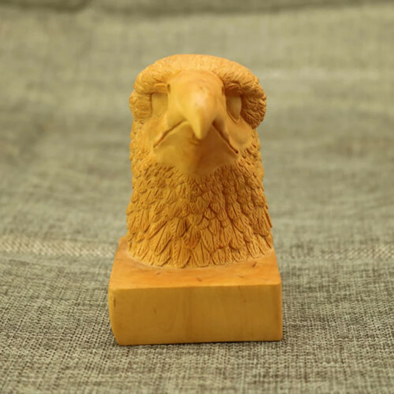 

CQ014ca - 10X9.5X6.3 CM Carved Boxwood Carving Figurine : Eagle