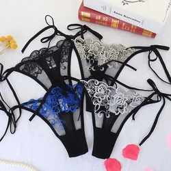 Women Sexy Underpant The embroidery lace Panties Girls Transparent bowknot Briefs Female printing Underwear fashion Lingerie