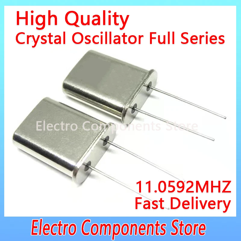5PCS 49U HC-49U Crystal Quartz Resonator 11.0592MHZ 2Pin Passive Chip Crystal Oscillator Throught Hole U-shape Crystals DIP-2