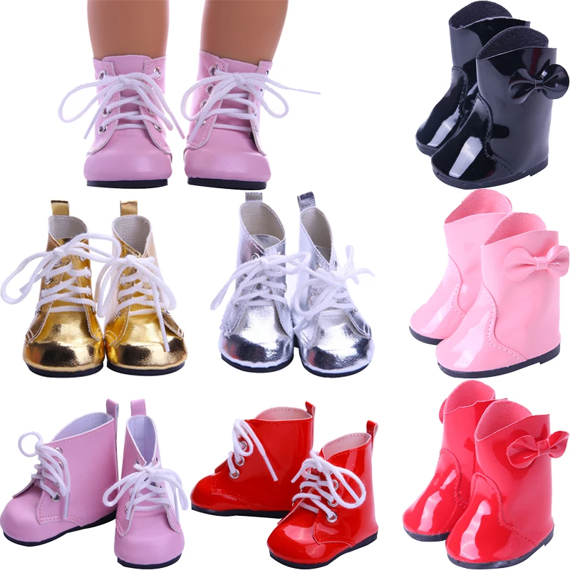 9 conjunto de sapatos de boneca botas adequadas para o outono & inverno para 18 Polegada e recém nascido bebê geração de aniversário da menina brinquedo presentes