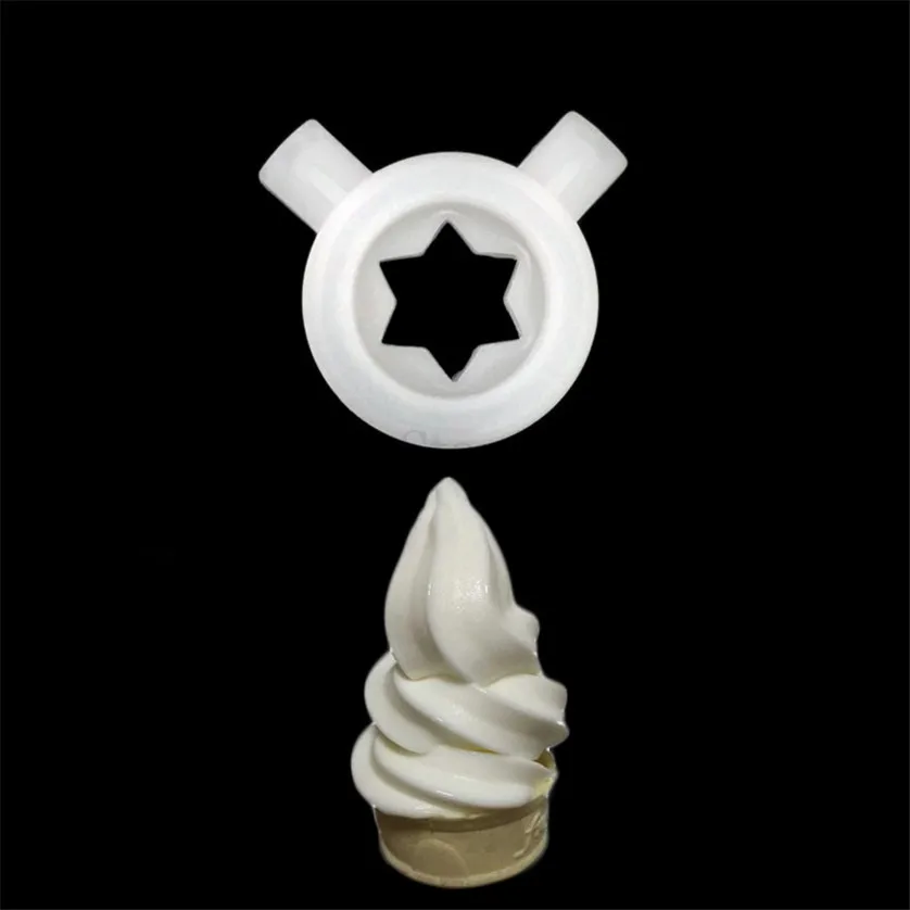 White Modeling Cap Spare Part Hexagram Star Nozzle Lid For Ice Cream Maker Accessory Soft Serve Machines 37mm Inner Diameter