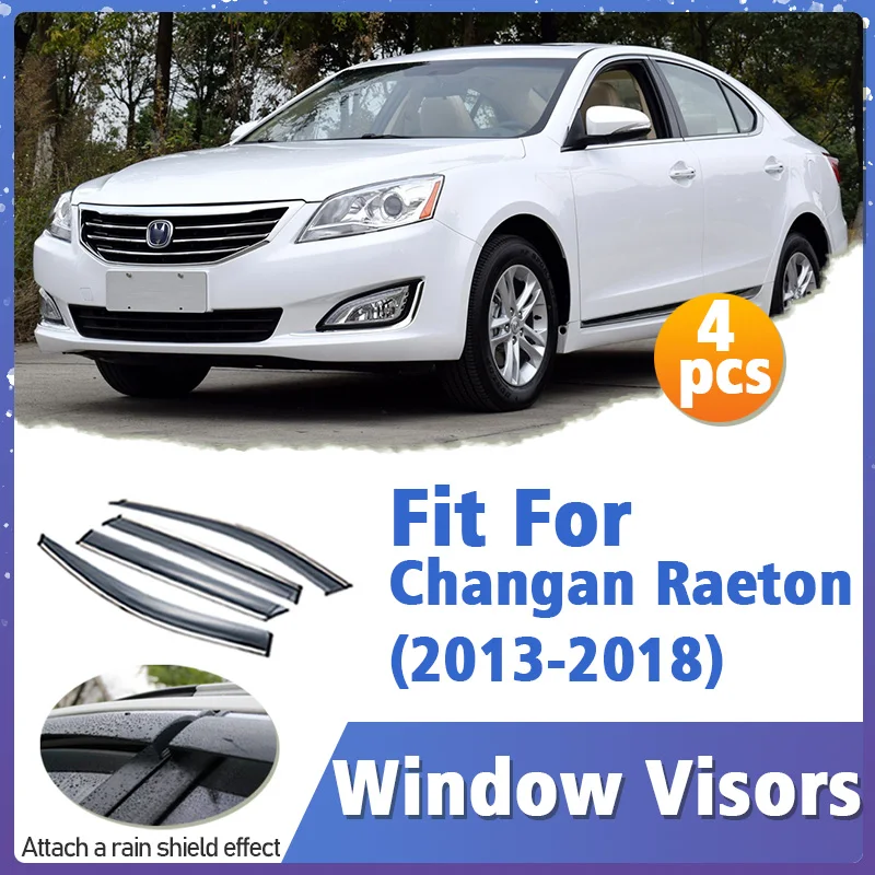 

Window Visor Guard for Changan Raeton 2013-2018 Vent Cover Trim Awnings Shelters Protection Sun Rain Deflector Auto Accessories