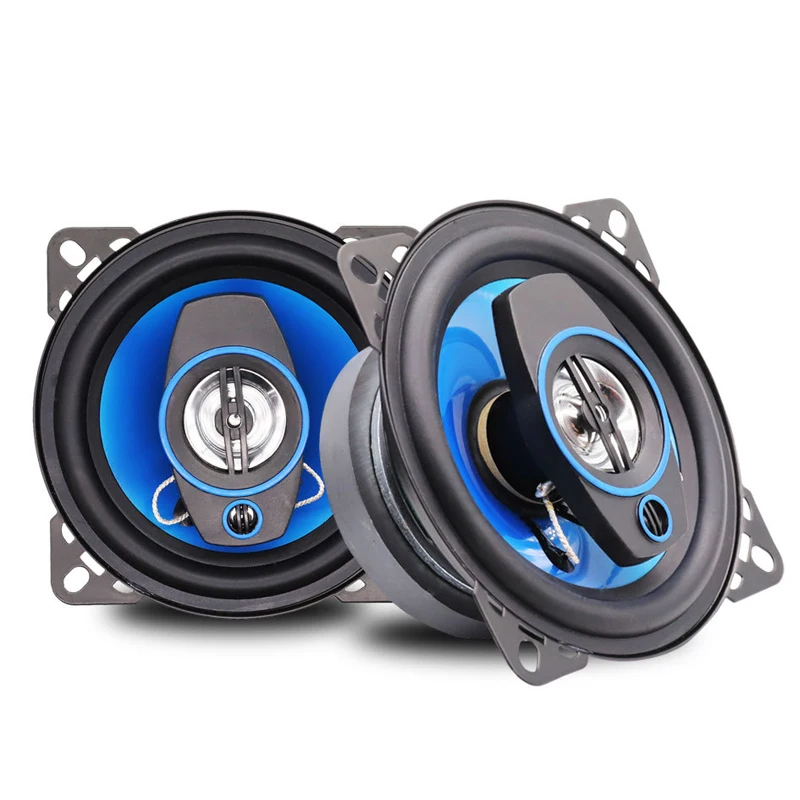 100W Car Coaxial Speaker 3-way 4 Inch Audio Tweeter Midrange Woofer 4 Ohm Modified Horn Speaker Car High and Low Bass Lossless