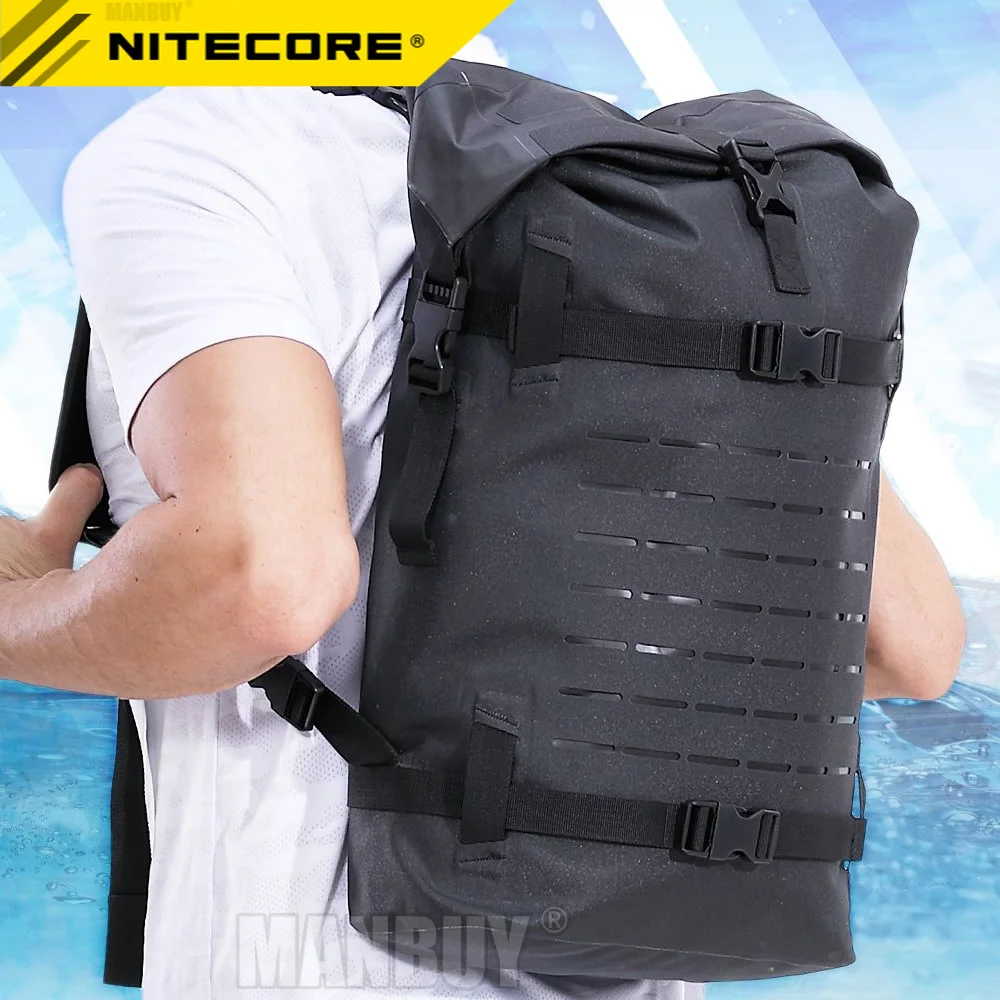 

2024 new Nitecore WDB20 20L Outdoor waterproof Backpack 500D TPU Lightweight Dry Bag for Water Sports Activities Black