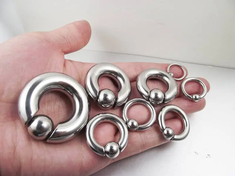 1 Piece Big Size Stainless Steel Captive Bead Hoop PA Ring Navel Button Rings Tragus Nose Rings Body Piercing Jewelry