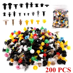 200pcs Car Mixed Universal Door Trim Panel Clip Fasteners Auto Bumper Rivet Retainer Push Engine Cover Fender Fastener Clip