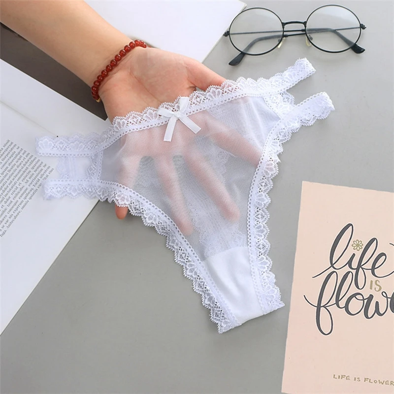 ผู้หญิงเซ็กซี่ Thongs Sexy Lace Breathable Hollow Girl T-กางเกงตาข่ายแฟชั่นผู้หญิงชุดชั้นในกางเกง