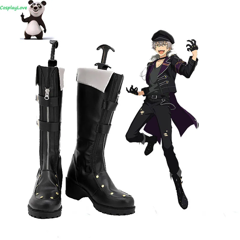 

КосплейLove Ensemble Stars UNDEAD Ogami Koga, черные туфли, длинные сапоги для косплея, кожаные сапоги на заказ для девочек и женщин