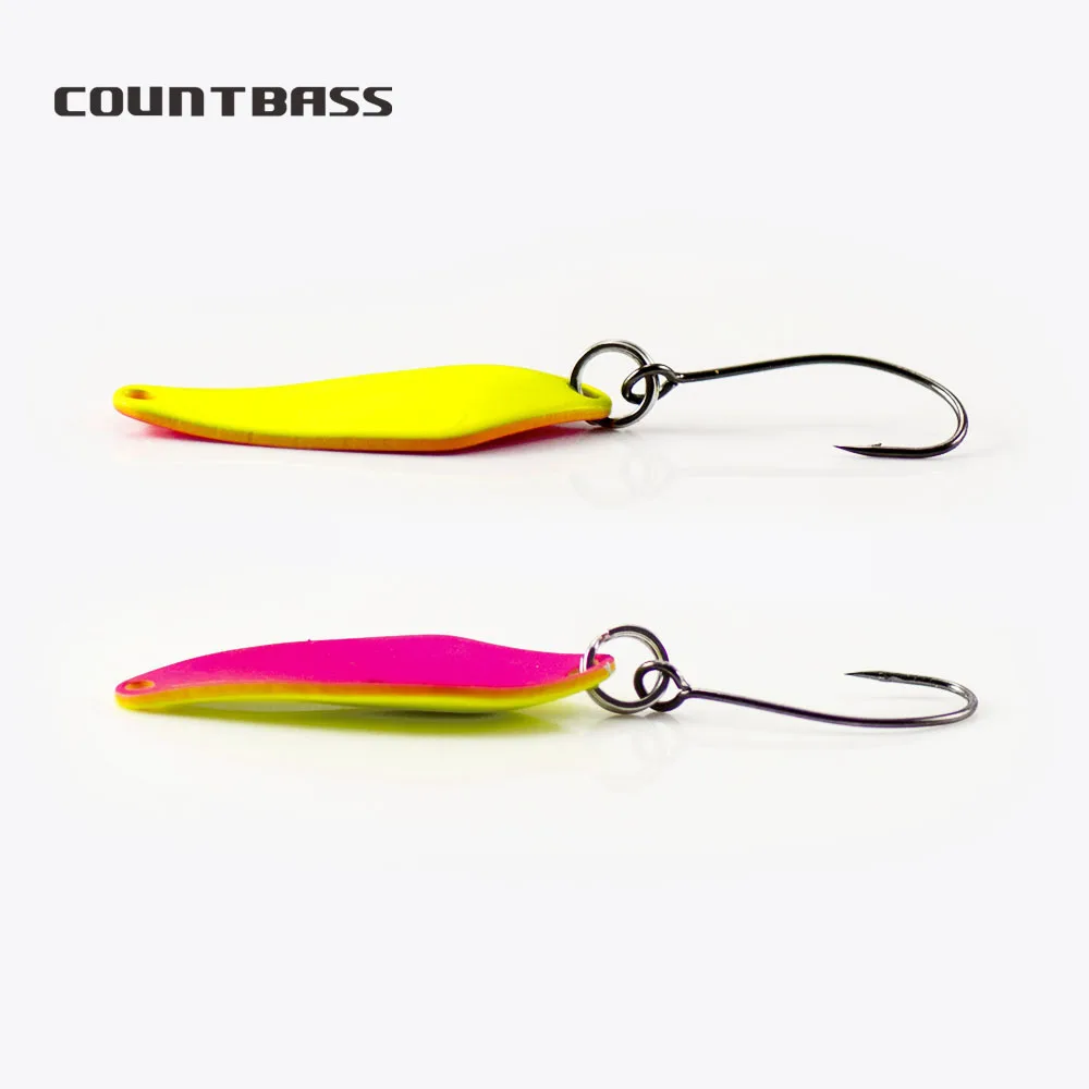 COUNTBASS Trout Fishing Spoons 2.4g 3/32oz Casting Metal Lure for Salmon Bass Pike Brass Metal Bait
