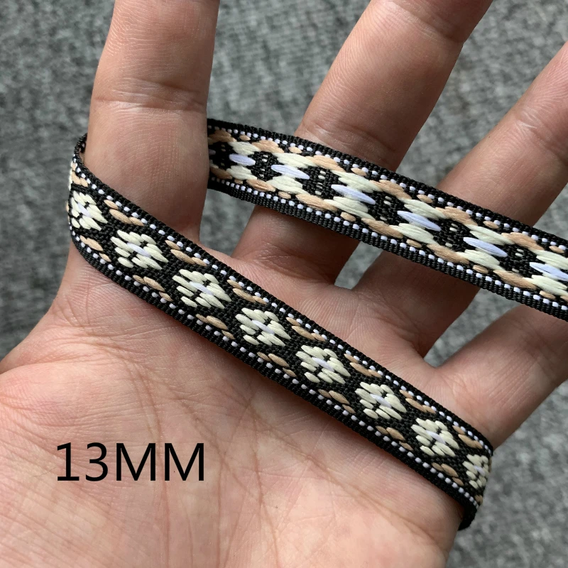 5 YARD 1/2 INCH 12mm Flower And Geometry Handmade Jacquard Ribbon Lace QDZDTFZ20080701