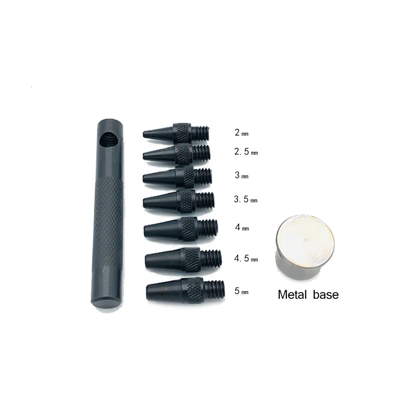 High Quality 7 pcs/Set Leather Punching Hole Punch Round Steel Craft Hollow 2mm-5mm Metal Gaskets Plastic Rubber Tools