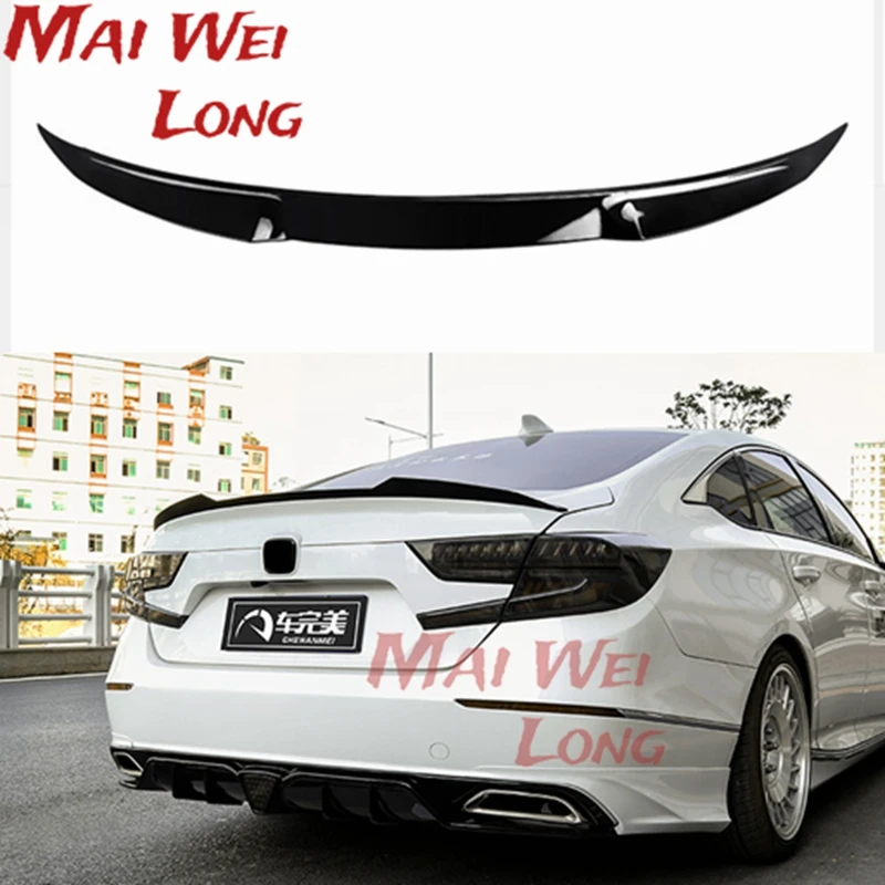 bright black spoiler for Honda 10th generation Accord 2018 2019 2020 2021JDM modified M4 style tail spoiler