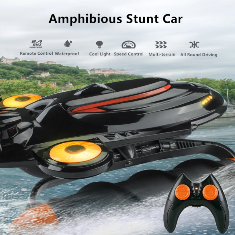 Big Size All Round Driving Amphibious Remote Control Stunt Car 2.4G Water And Land Multi-Terrain Waterproof Electric RC Boat Toy