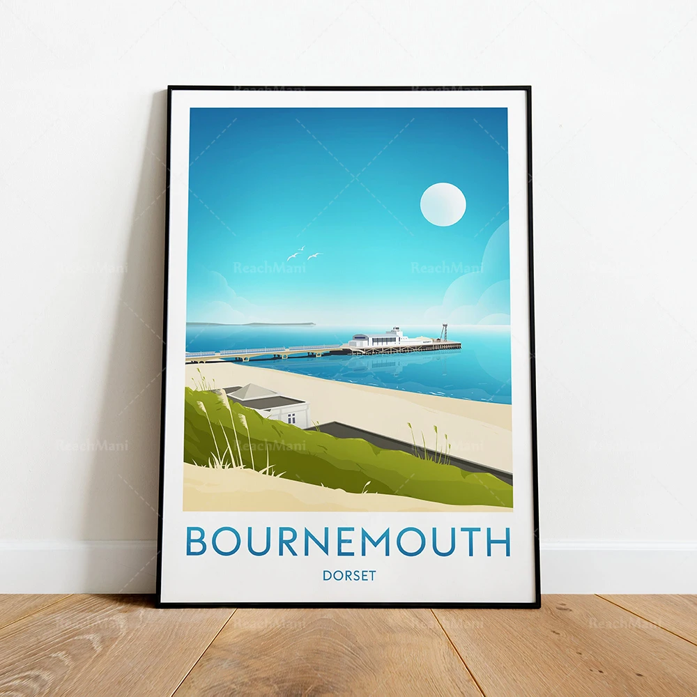 Harlem Bay Cornwall, Pembrokeshire Coast White Sand Bay, Devon, Plymouth, Newquay Cornwall, Croyd Beach travel decoration poster