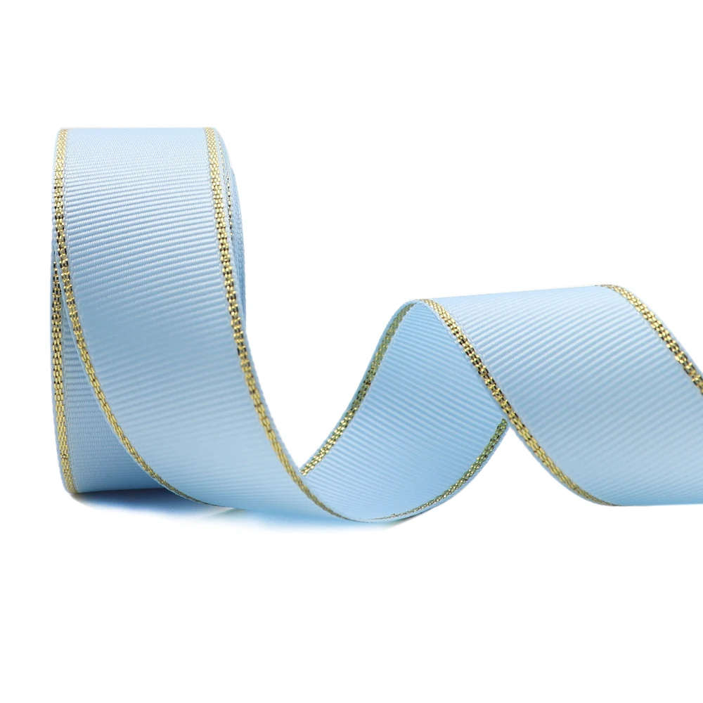 10 Yards 10MM/25MM/38MM Glitzer-Grosgrainband mit Goldrand für Haarschleifen/Geschenkverpackungen, DIY-Weihnachtsdekorationsmaterial Y19042101 – Detail 9