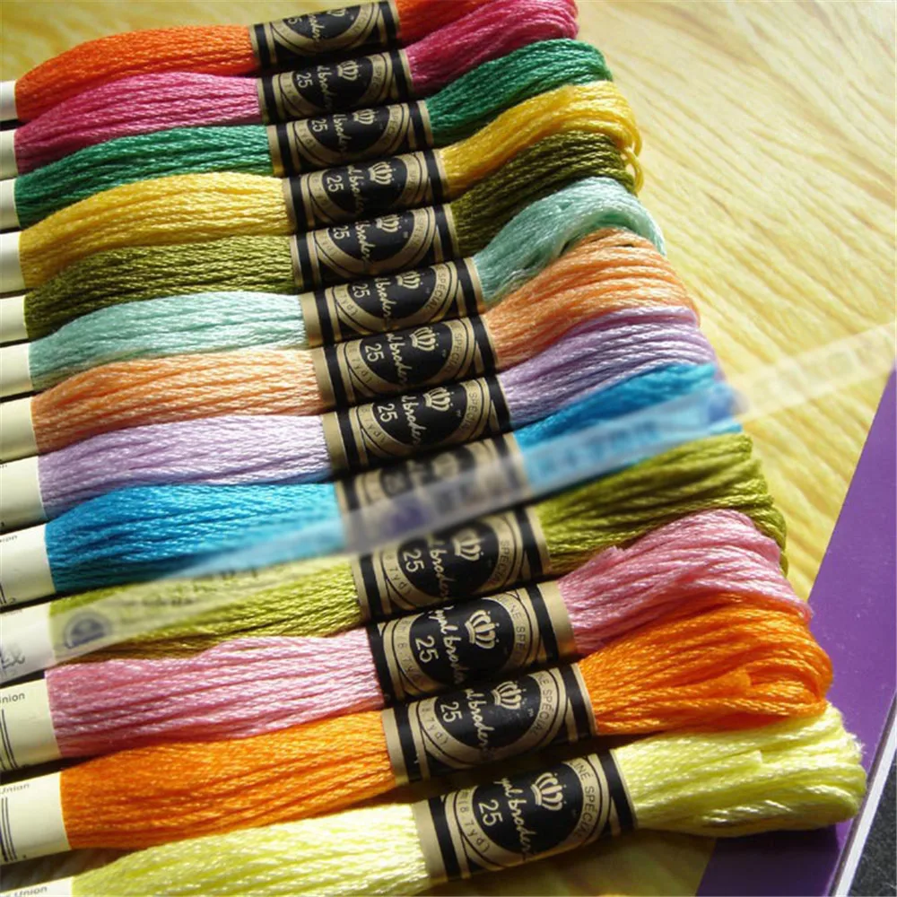 100% baumwolle Hohe Qualität Kreuz stich Floss Stickerei gewinde Kreuz Stich Stickerei Hand Stricken Nähen Weben 8m 447 farbe