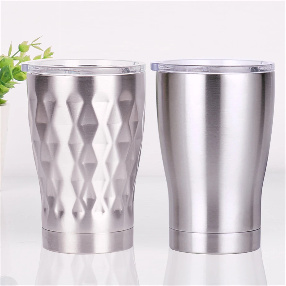 

100pcs/Lot 12oz Coffee Tumbler Kids Mug 350ml Cup 18/8 Stainless Steel Insulated Vacuum 2-Wall Thermal Glass Slide Lid