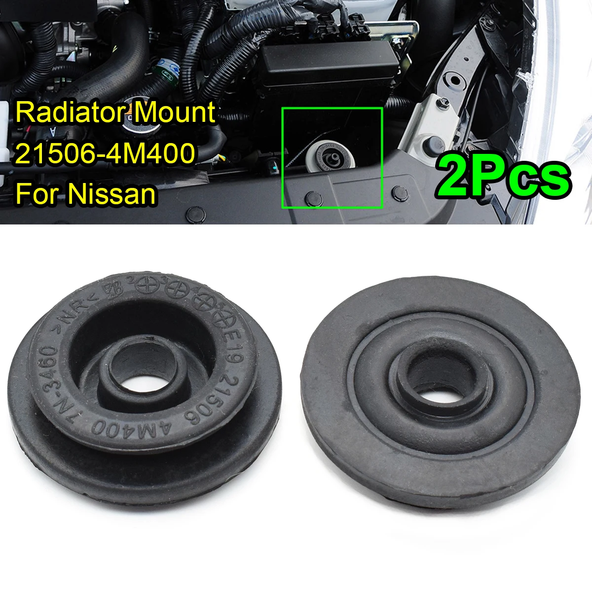 

2X For Nissan X-Trail T30 T31 T32 Rogue S35 Mount Rubber Radiator Bushing Mounting Bracket Gasket Pad Holder NSB-048 21506-4M400