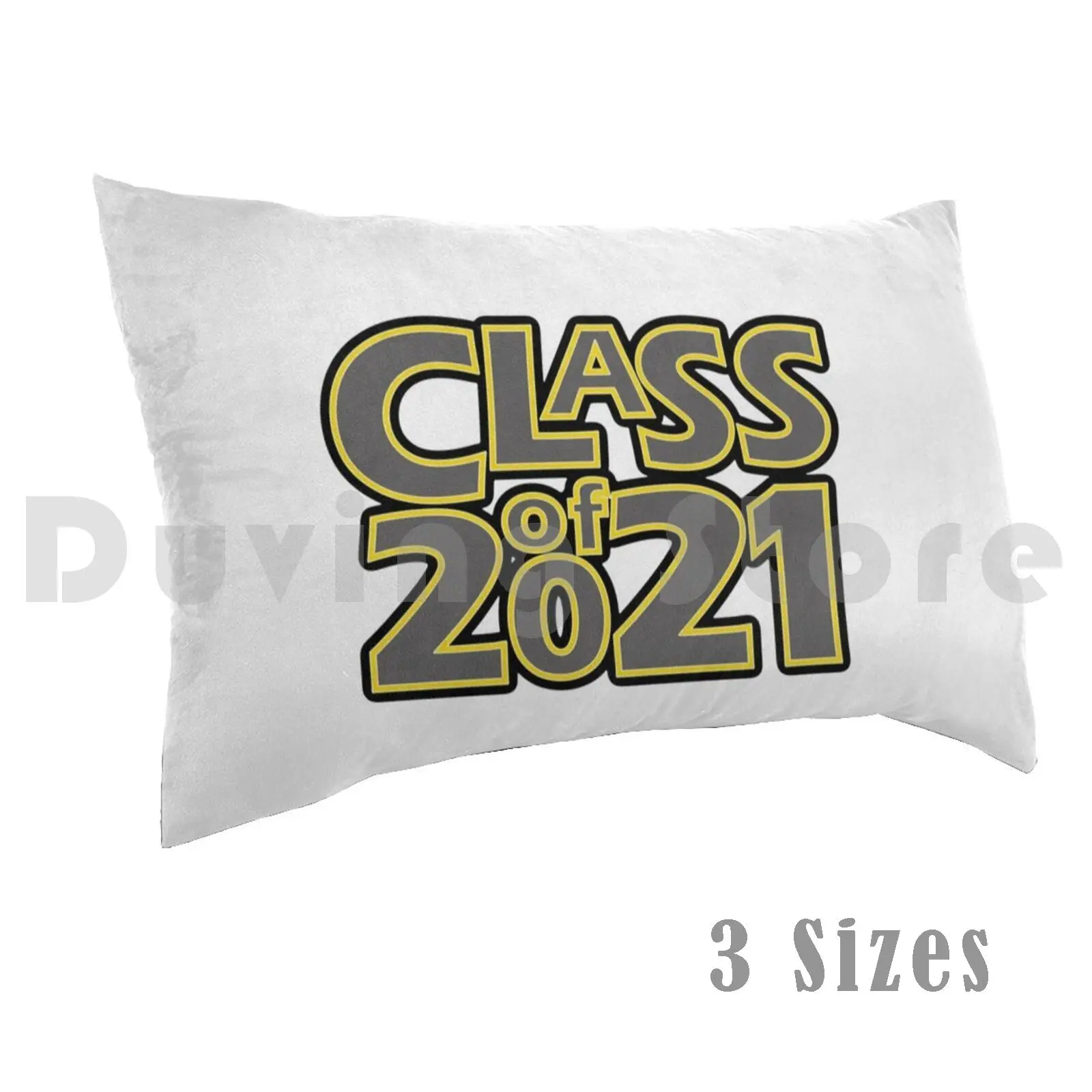 Grad Class Of 2021 Grey With A Golden Border Pillow Case 20*30 Inch Vegas Las Vegas Team Team Colors Sports