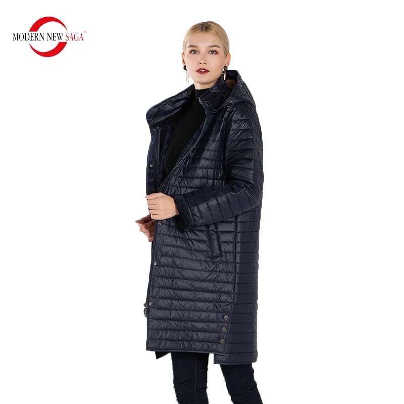 MODERN NEW SAGA 2022 Spring Women Coat Autumn Warm Long Jacket Parka Femme Long Coat Female Quilted Coat Overcoat Fleece Liner