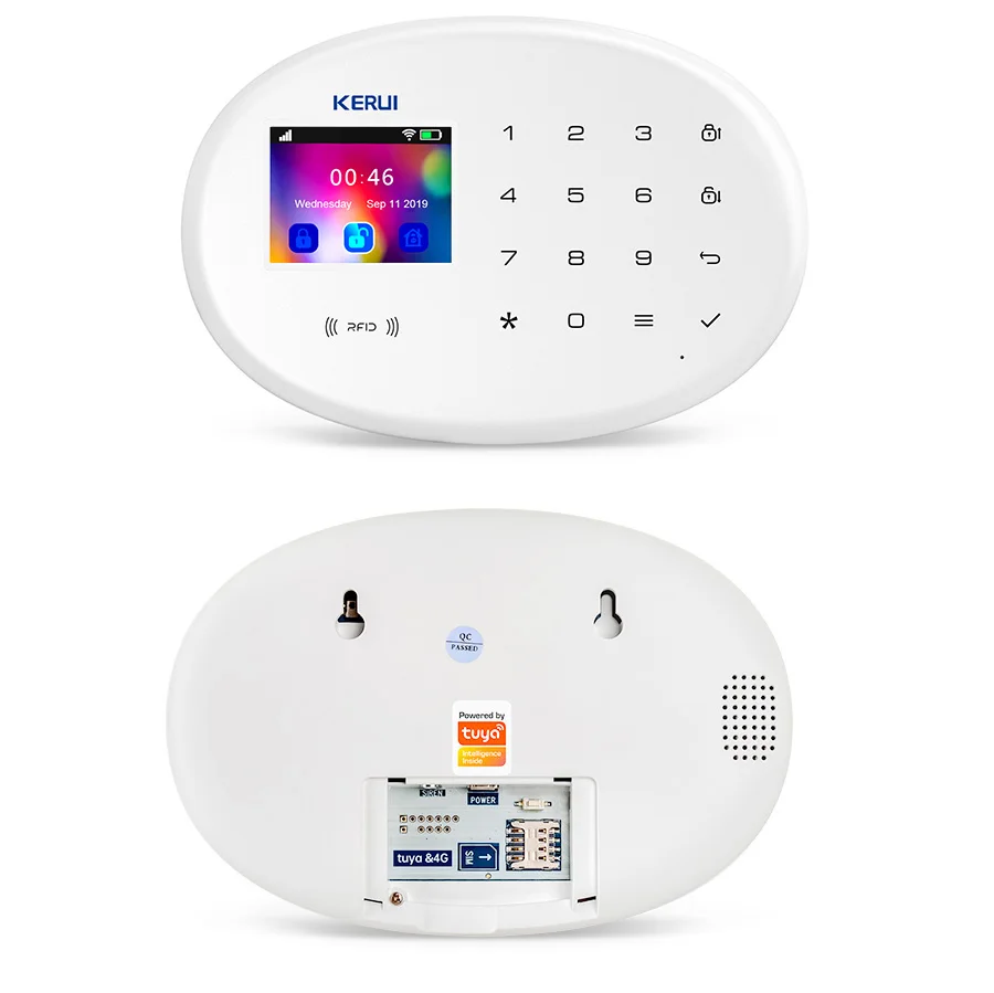 KERUI-sistema de alarma inteligente Tuya W20, dispositivo de seguridad para el hogar, WIFI, GSM, aplicación inalámbrica para el hogar, Control remoto, pantalla de 2,4 pulgadas, alarma antirrobo