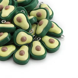 10Pcs Resin Avocado Charms Fruit Pendants For DIY Earrings Keychain Jewelry Making Accessories Gift
