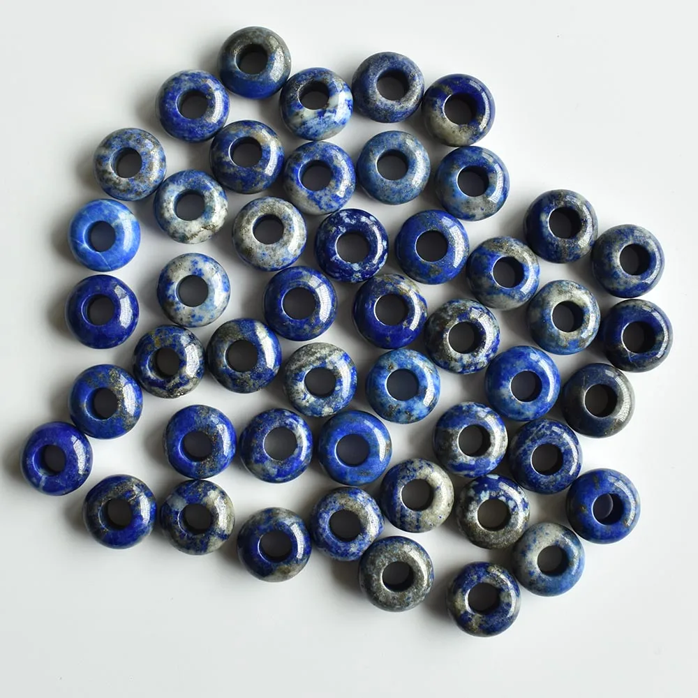 2020 Modische, hochwertige Natursteinperlen in runder Form mit großem Loch für Armbandanhänger, 50 Stück/Los, Großhandel, kostenloser Versand – Detail 12
