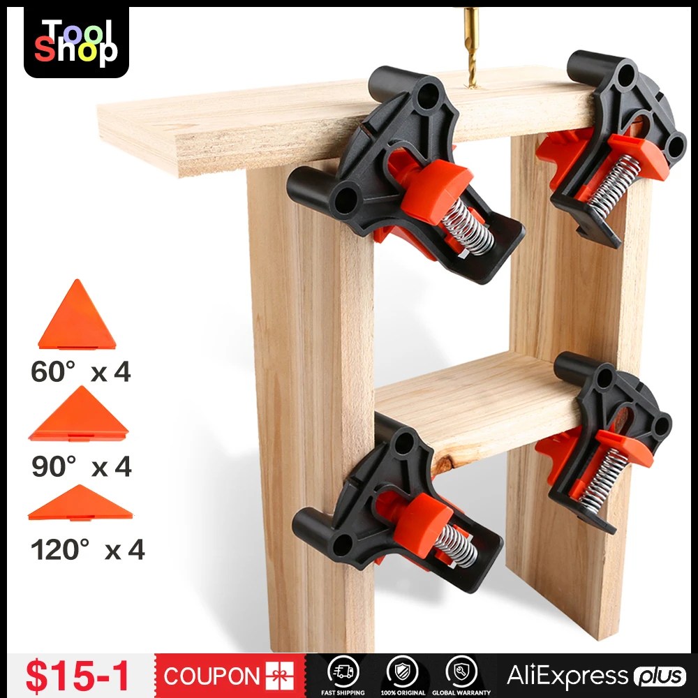 

60/90/120 Degree Right Angle Clamp Corner Mate Woodworking Hand Fixing Clips Picture Frame Corner Clip Positioning Tools